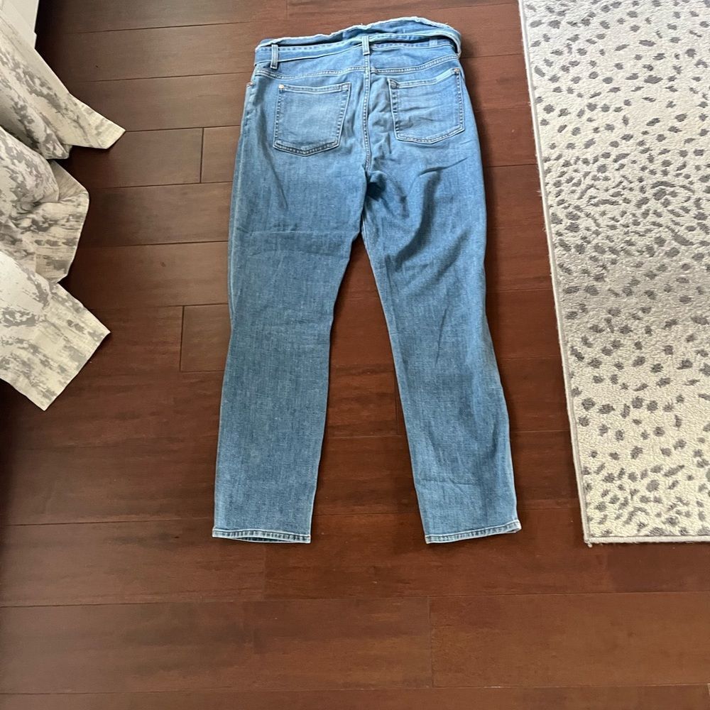 Seven For All Mankind Paperbag Waist Belted Tapered Blue Jeans Size 30 - Picture 4 of 4